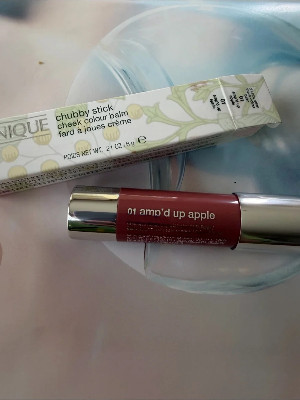 CLINIQUE Chubby Stick Cheek Color Balm 01 Amp'd up Apple 0.21 oz /6g~ Full Size